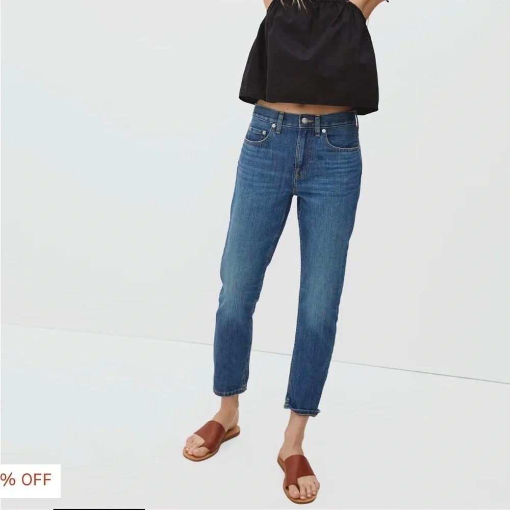 EVERLANE The Super Soft Relaxed Straight Leg Mid Rise Jeans Sz.23 Organic Cotton
